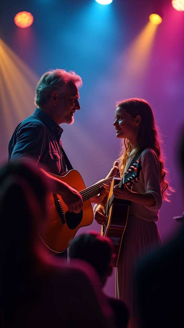 Heartwarming Father-Daughter Guitar Duet Captivates Audience with Emotional Performance