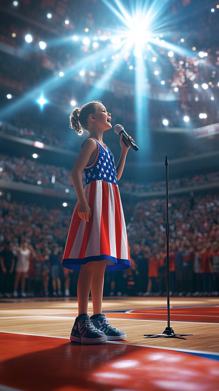 8-Year-Old Stuns NBA Crowd with Powerful National Anthem Performance
